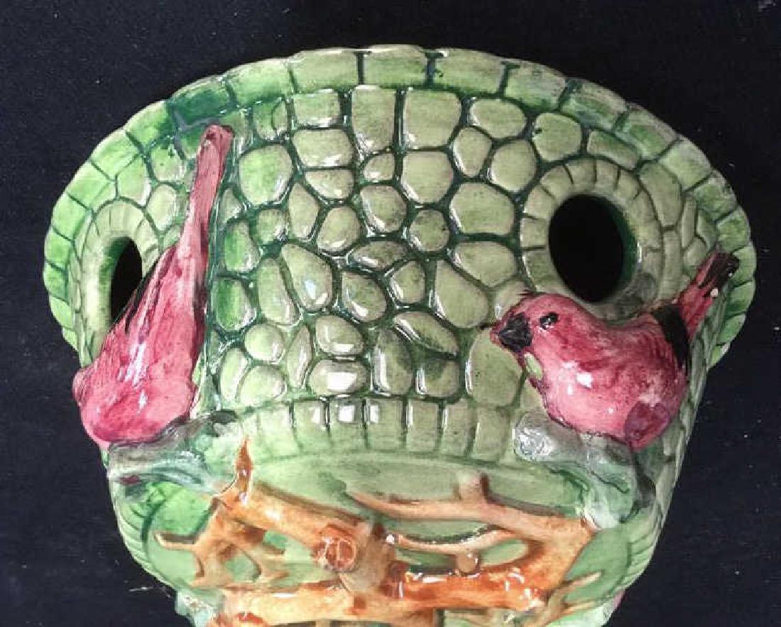 Majolica Ceramic Bird Vine Planter (1 of 7)
