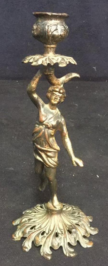 Art Nouveau Possibly Bronze Figural Candlestick (1 of 11)