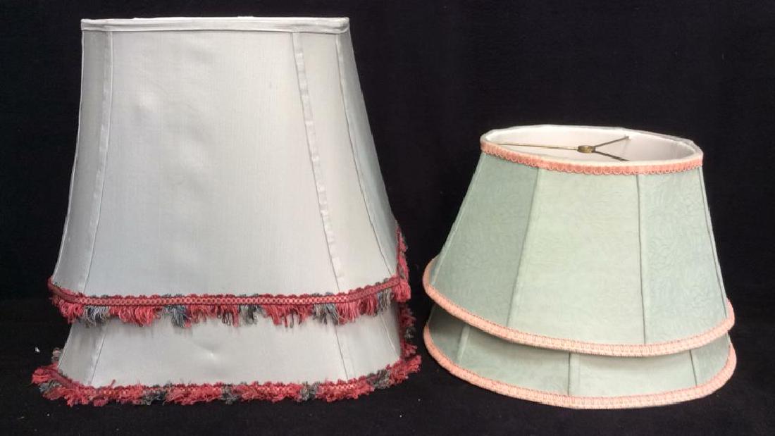 Lot 4 Light Blue Toned Lamp Shades (1 of 6)