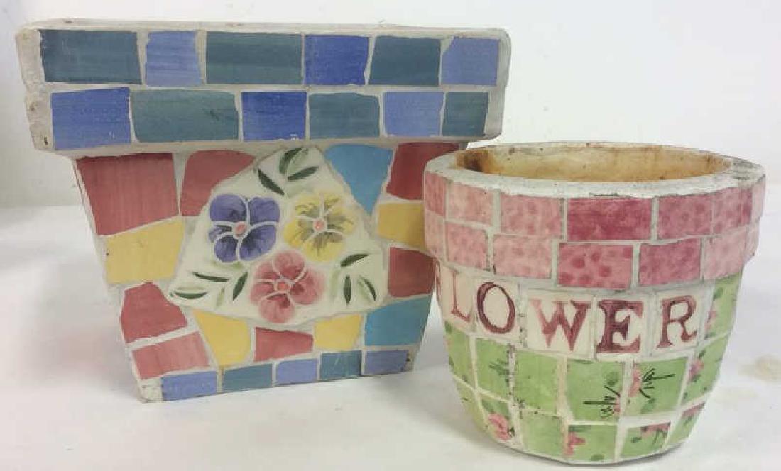 Pair Hand Crafted Mosaic Planters (1 of 9)