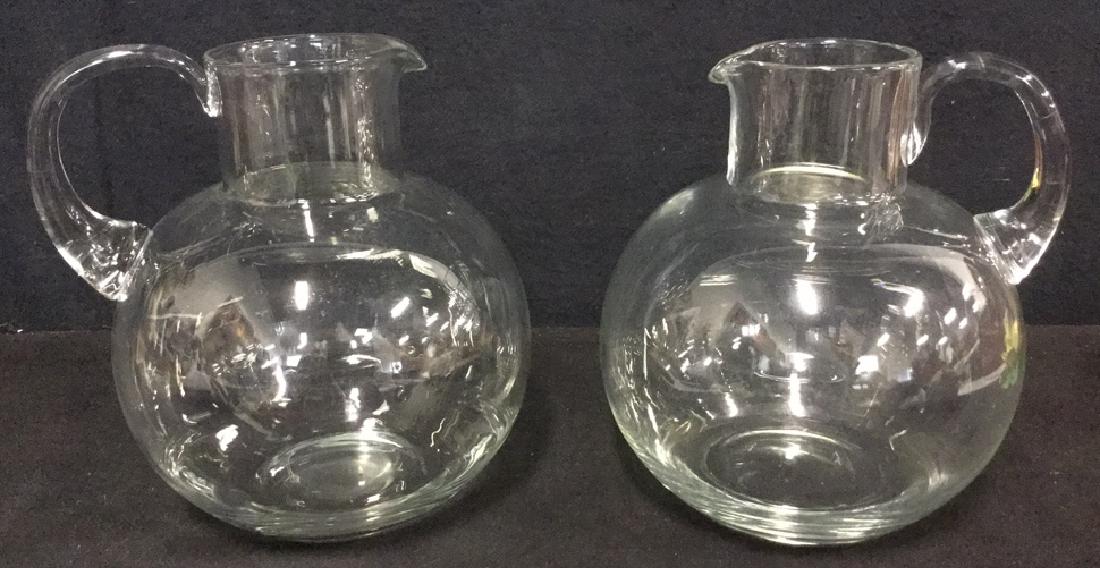 Lot 2 Shaped Glass Handled  Pitchers, Vases (1 of 7)