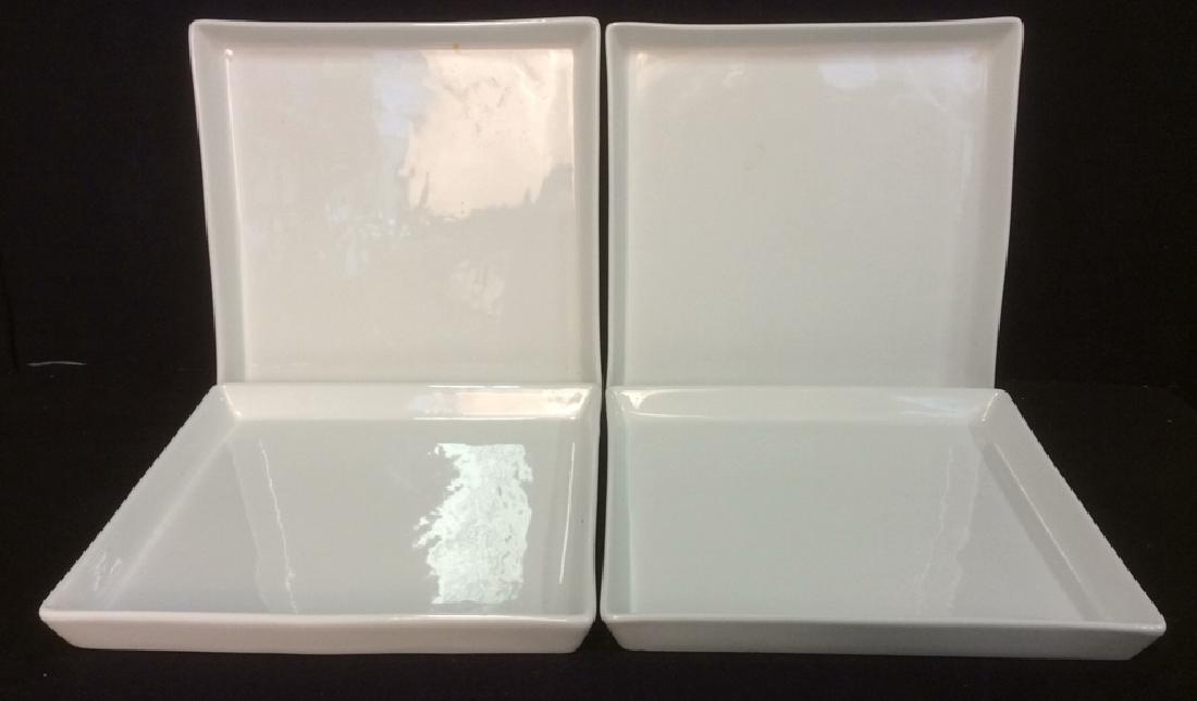 Lot 4 Square White Ceramic Porcelain Plates (1 of 5)