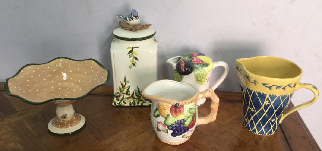 Lot 5 Hand Painted Ceramic Kitchen Accessories (1 of 10)