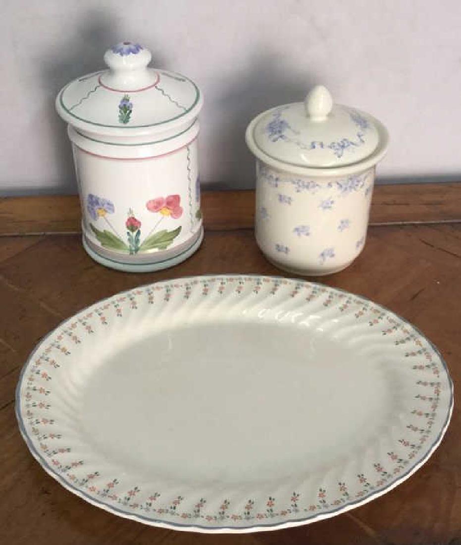 Lot 3 Ceramic Porcelain Platter And Jars (1 of 10)