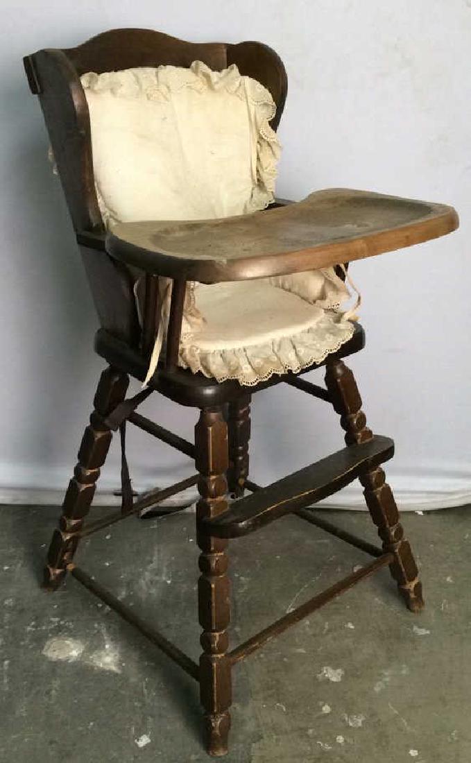 Vintage Carved Wooden HIgh Chair (1 of 8)