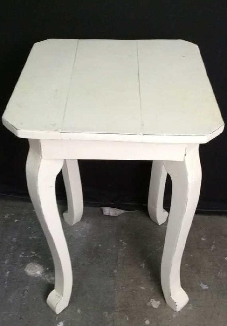 Vintage White Toned Wooden side Table (1 of 6)