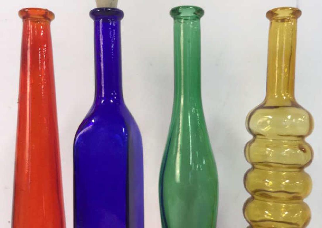 Set 4 Colorful Glass Shaped bottles, Italy (1 of 10)
