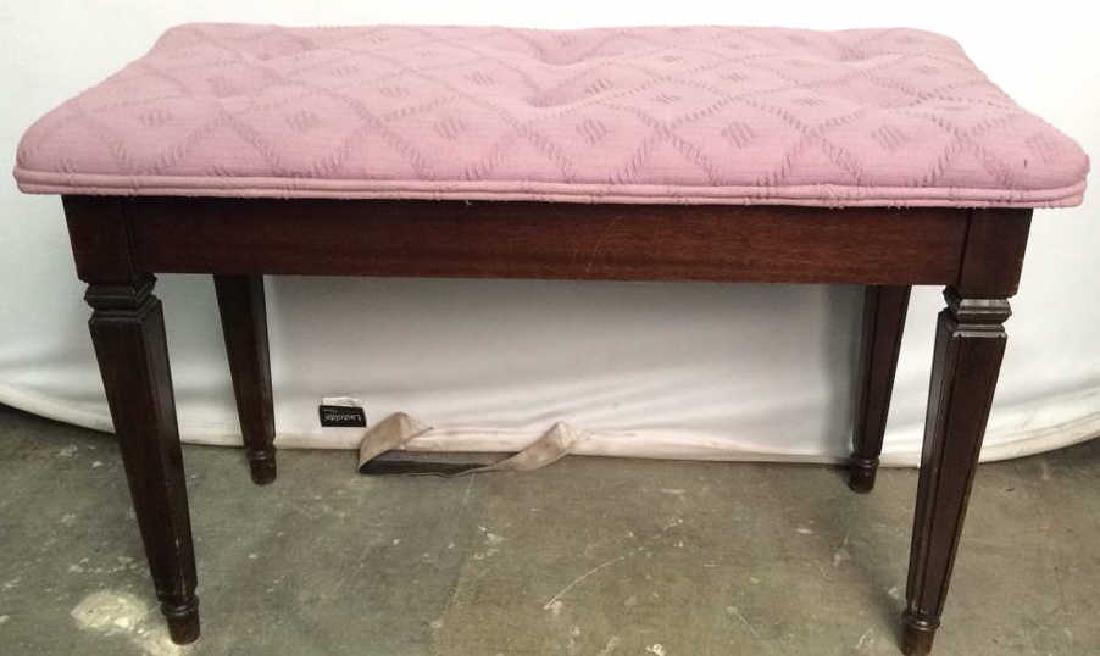 Tufted Carved Wooden Flip Up Upholstered Bench (1 of 6)