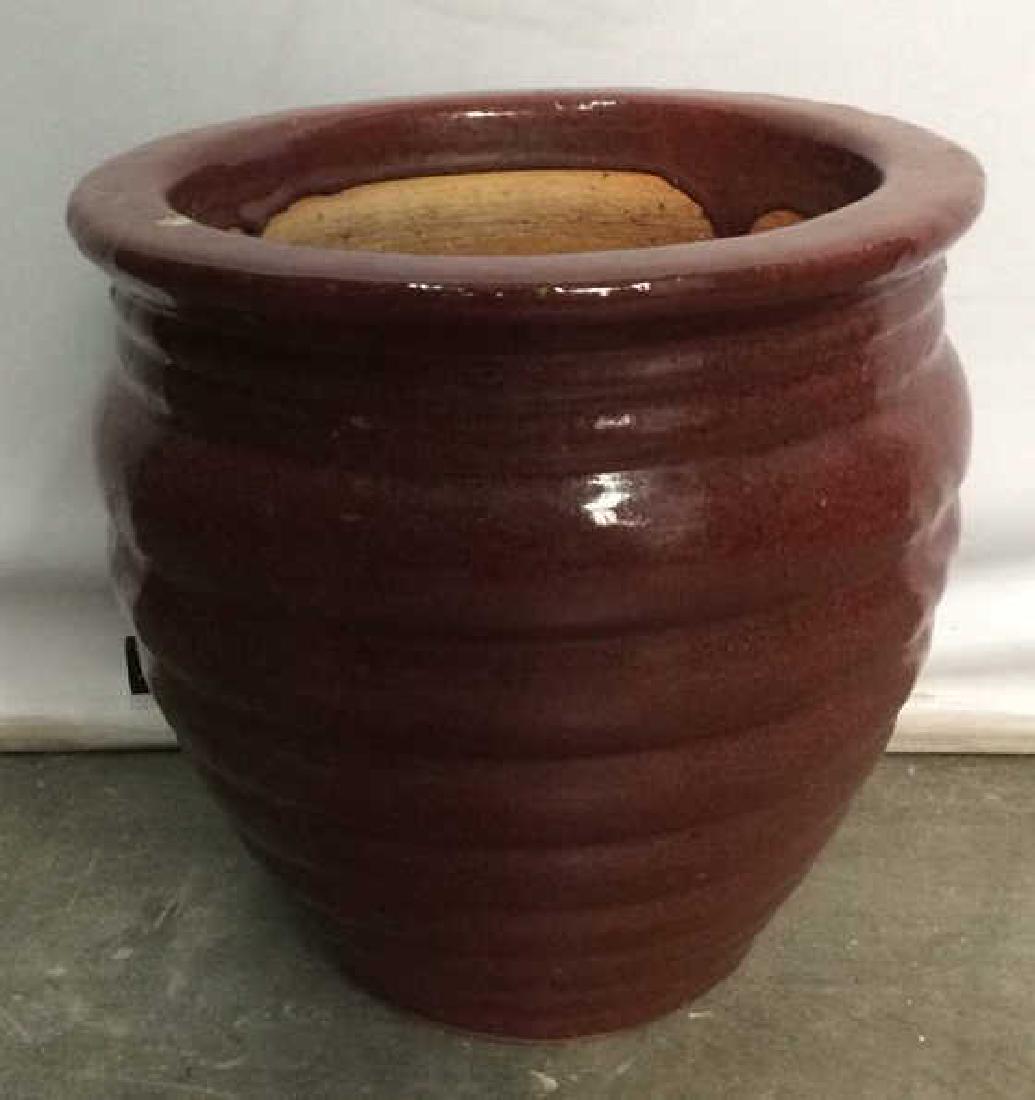 Red Toned Ceramic Pottery Planter (1 of 6)