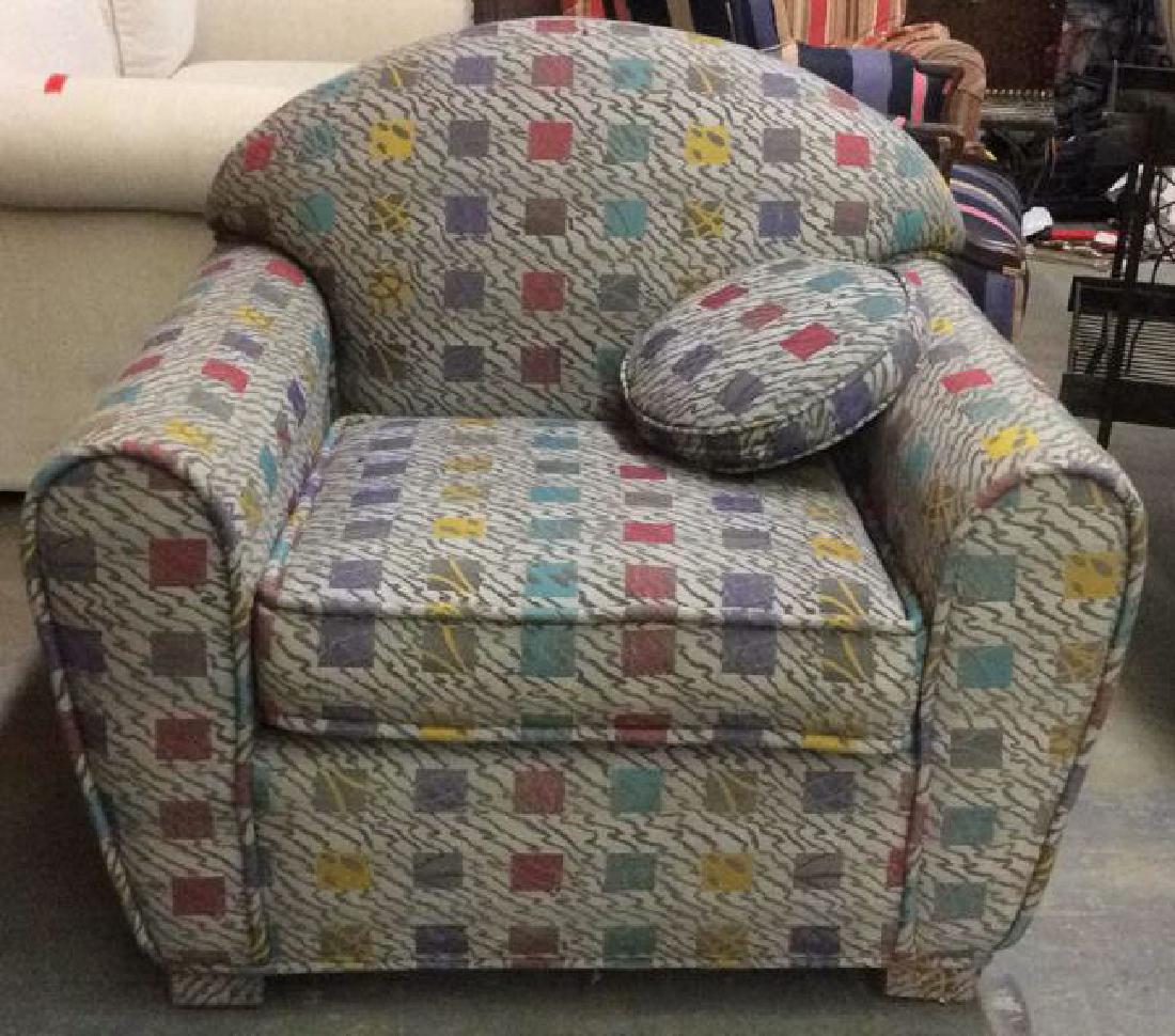 Grey Toned Geometrically Detailed Armchair (1 of 5)