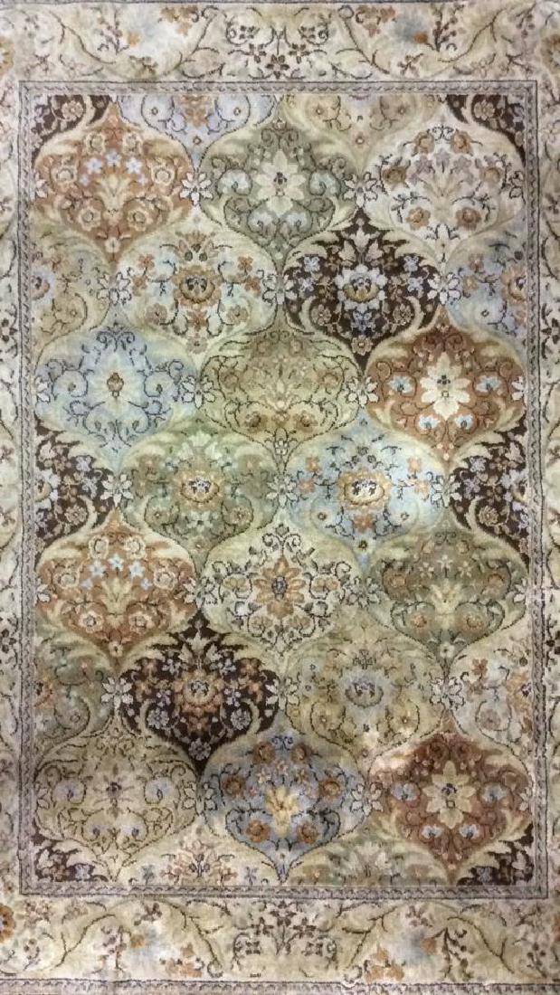 Floral Detailed Fringed Wool Rug (1 of 6)