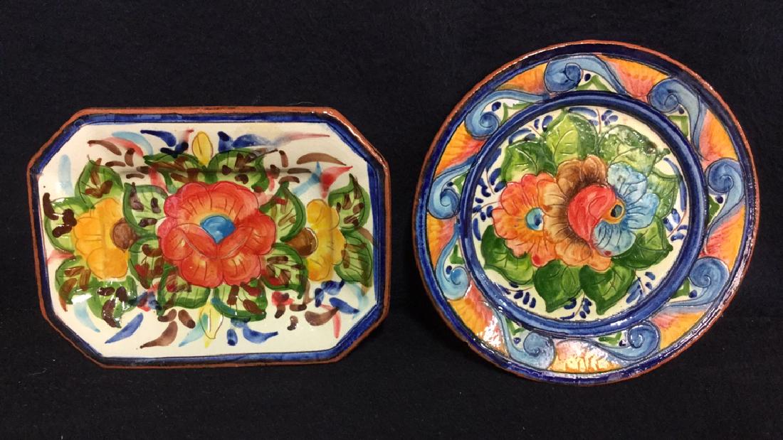 Lot 2 Hand Painted Terra-Cotta Decorative Plates (1 of 6)