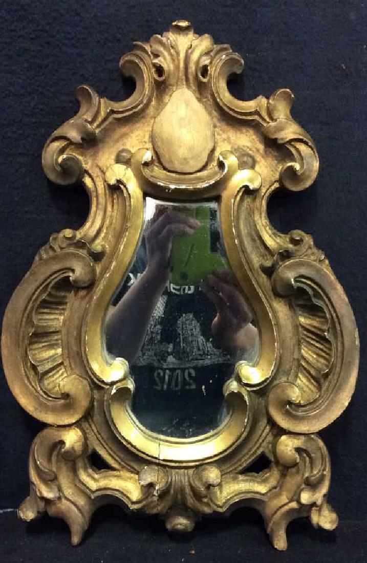 Ornately Detailed Gold Toned Framed Mirror (1 of 6)