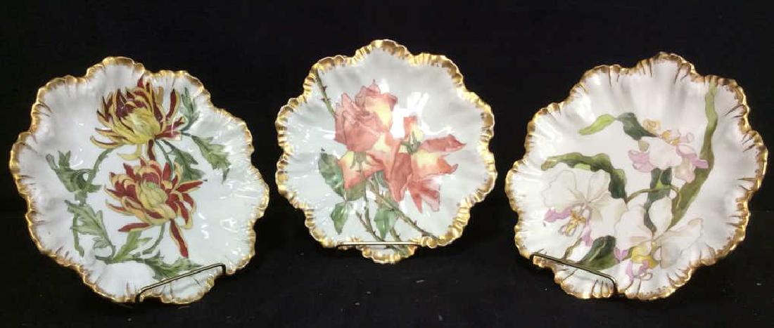 Lot 3 LIMOGES Floral Detailed Plates (1 of 6)
