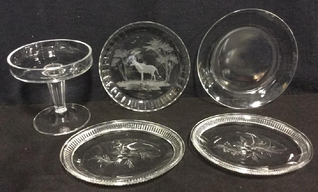 Lot 5 Mixed Glass And Crystal Tabletop Accessories (1 of 9)