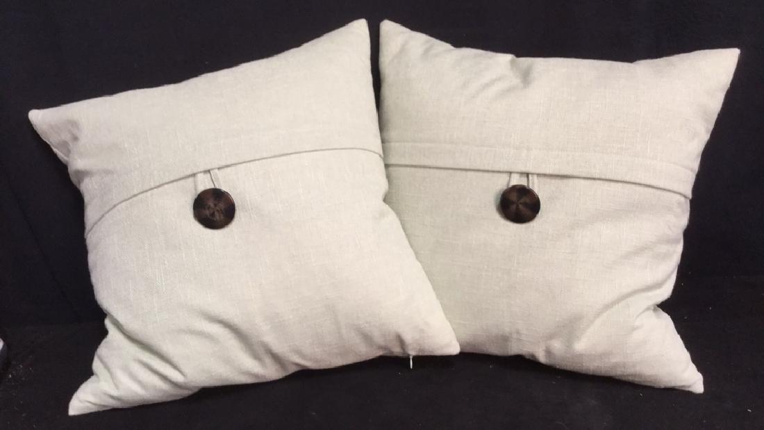 Pair Of Designer Feather Pillows With Buttons (1 of 6)