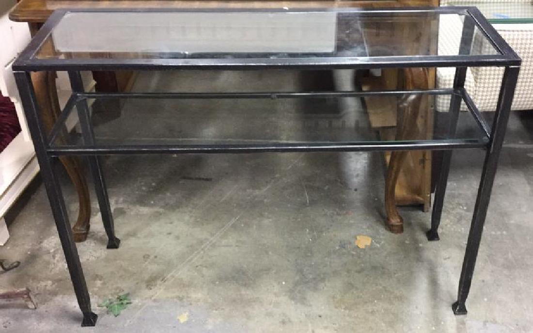 Two Tiered Metal and Glass Console Table (1 of 6)