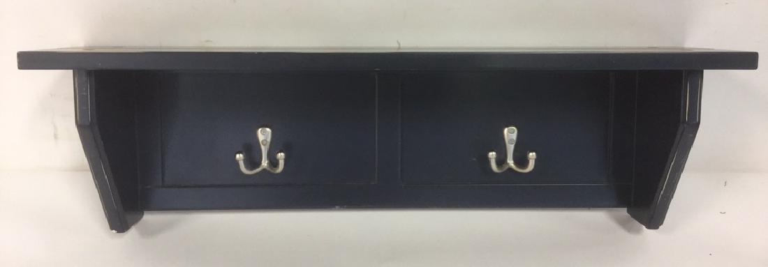 Navy Blue Hallway Shelf With Coat Hooks (1 of 6)