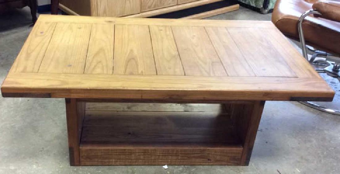 Pine Wood Plank Coffee Table (1 of 7)