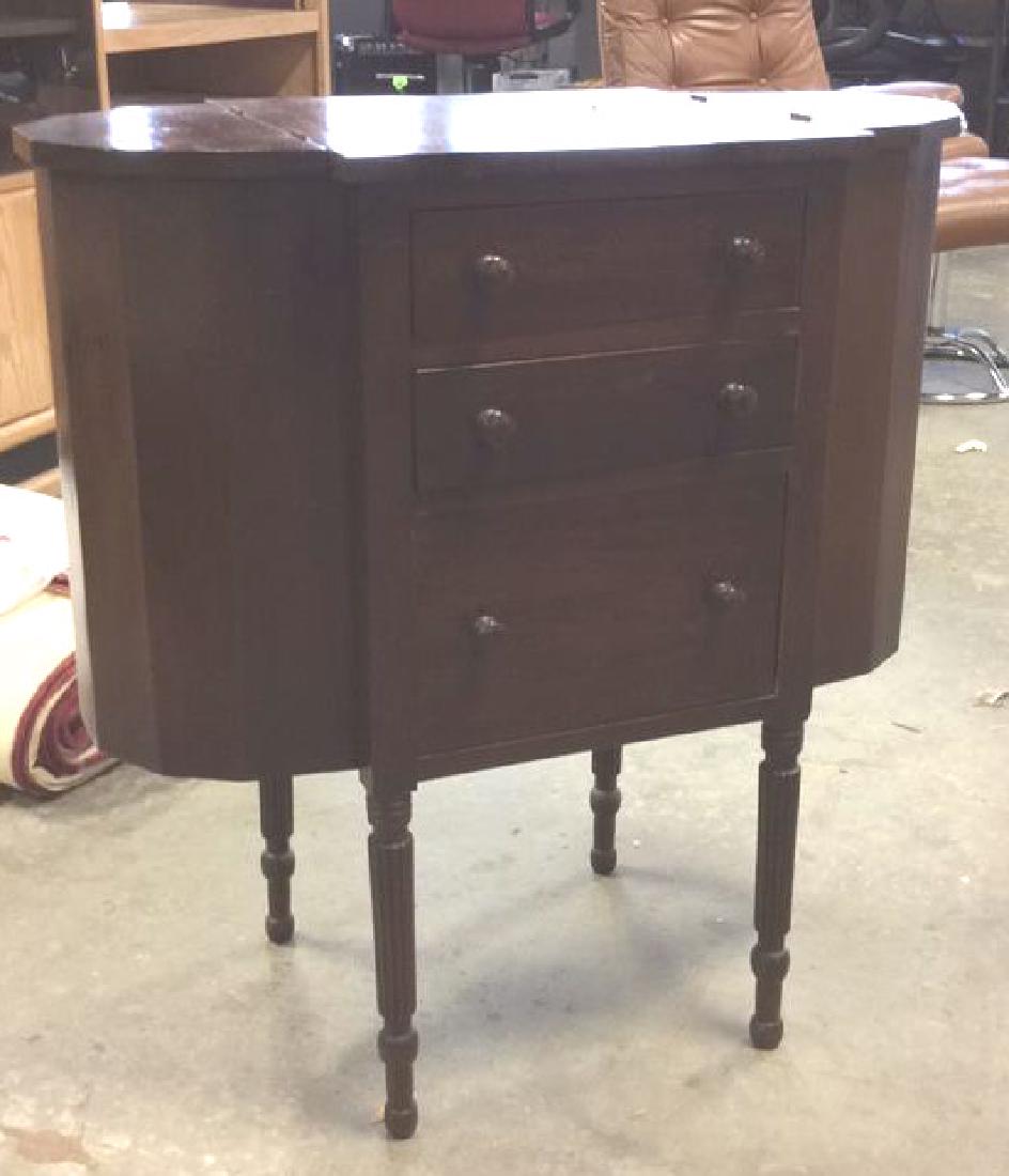 Vintage Mahogany 3 Drawer Sewing Table Labeled (1 of 10)