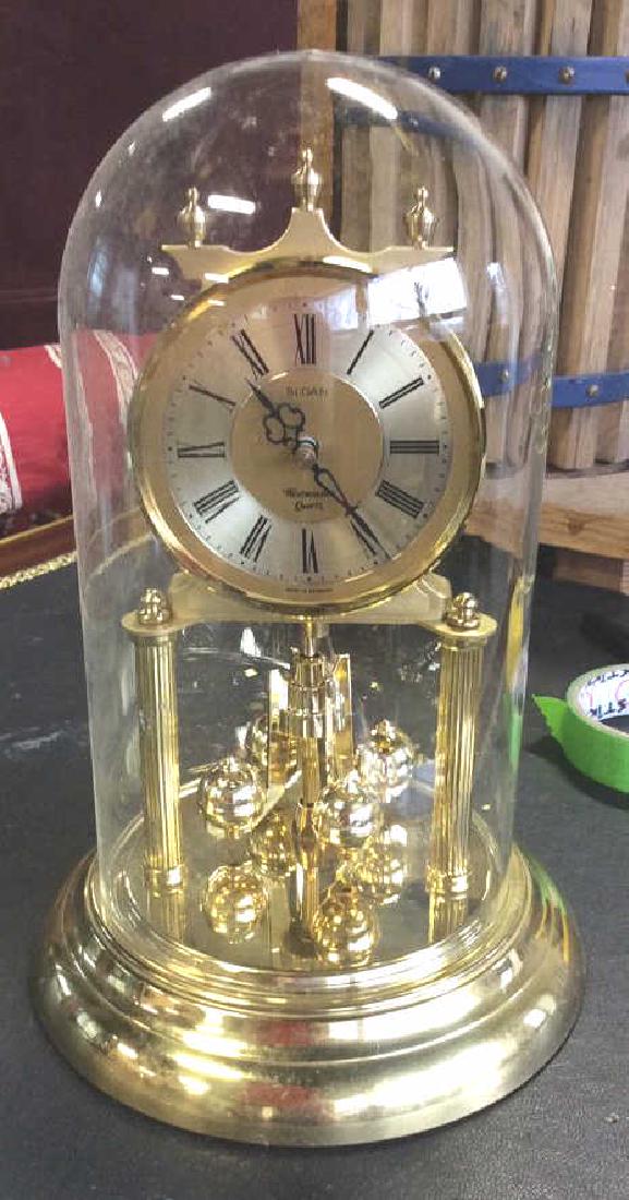 Glass Domed Brass Clock, Germany (1 of 8)