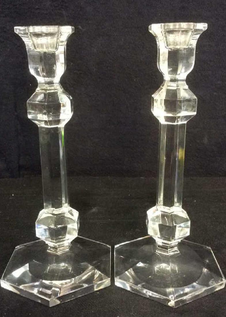 Pair Glass Crystal Candlesticks (1 of 7)