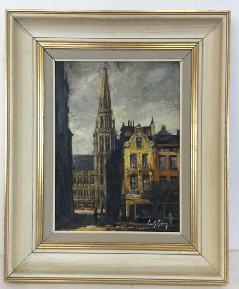 Framed Cityscape Oil on Canvas (1 of 9)