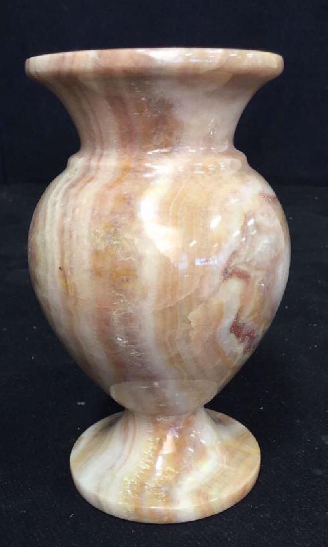 Swirled CocoaToned Marble Footed Vase (1 of 7)