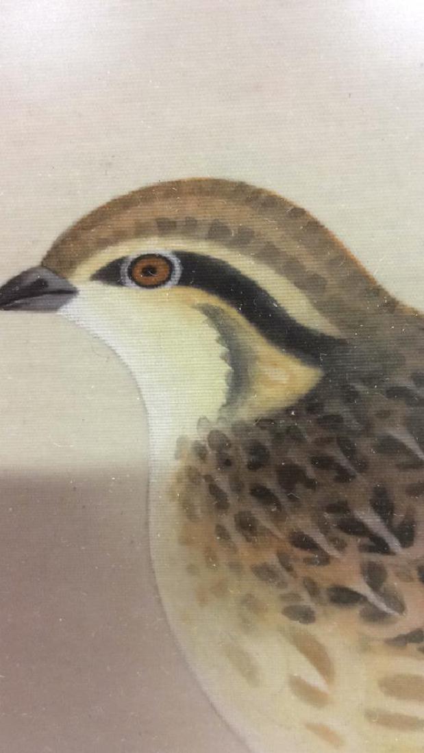 Framed Asian Bird Artwork on Fabric (1 of 8)