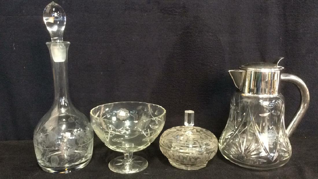 Lot 4 Glass & Crystal Tabletop Accessories (1 of 6)