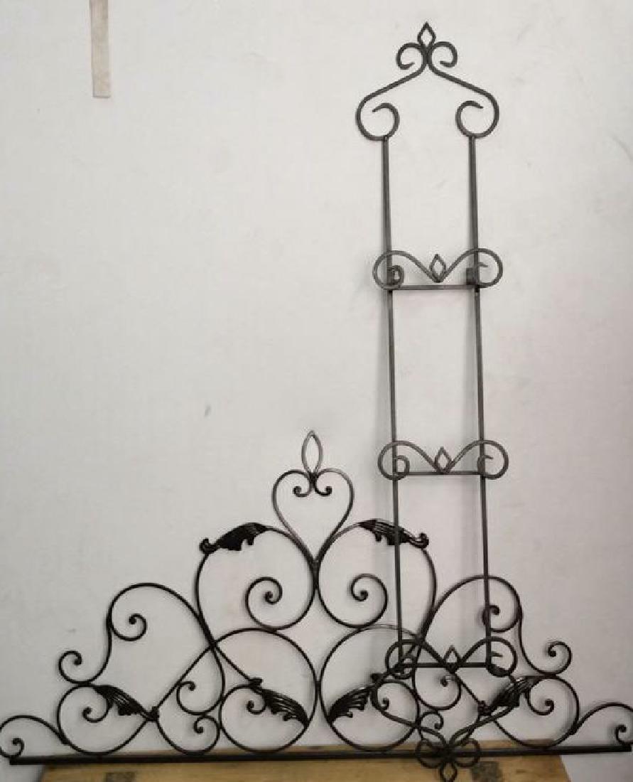 Lot 3 Black Toned Metal Scrollwork Wall Hangings (1 of 8)