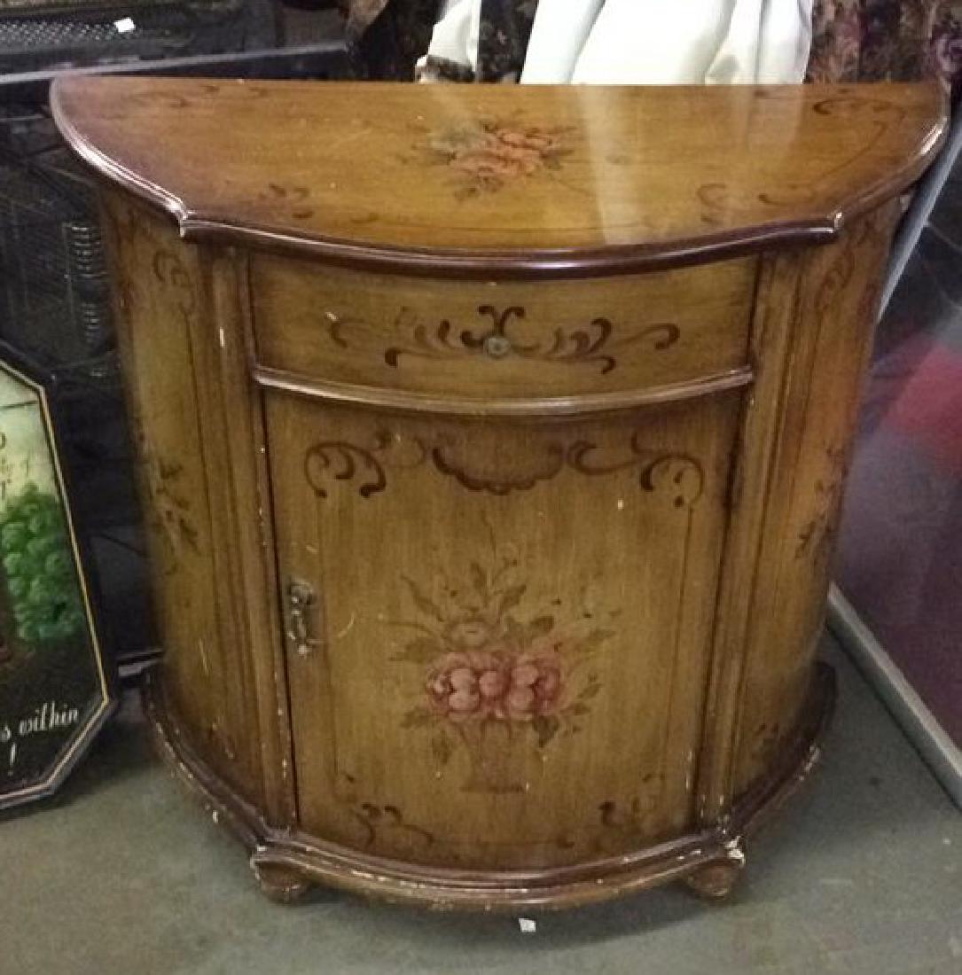 Vintage Painted Demi Lune Cabinet (1 of 8)