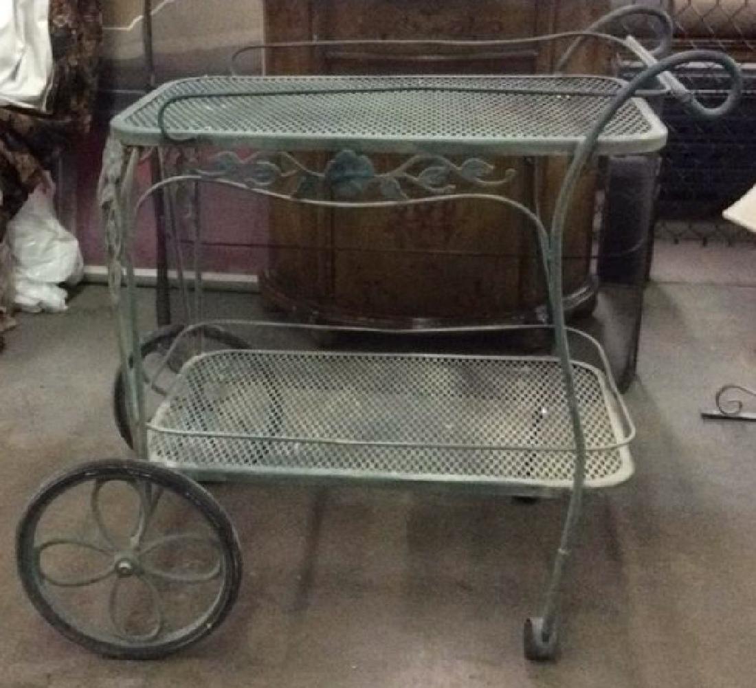 Green Toned Outdoor Metal Bar Cart (1 of 8)