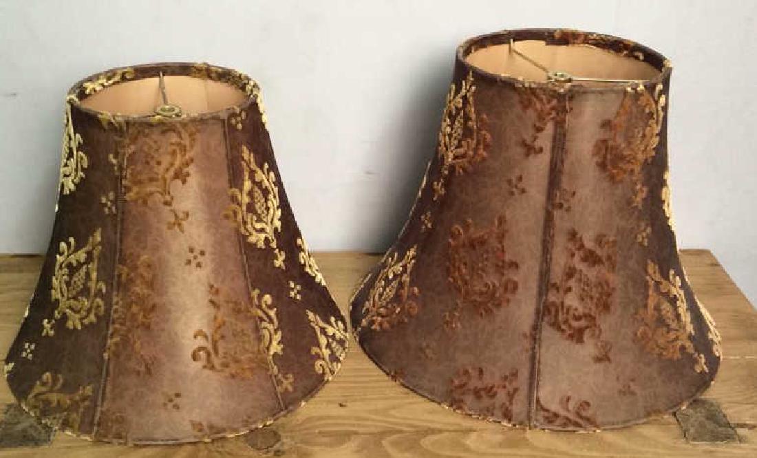 Pair Decorative Custom COpper Toned Lampshades (1 of 6)