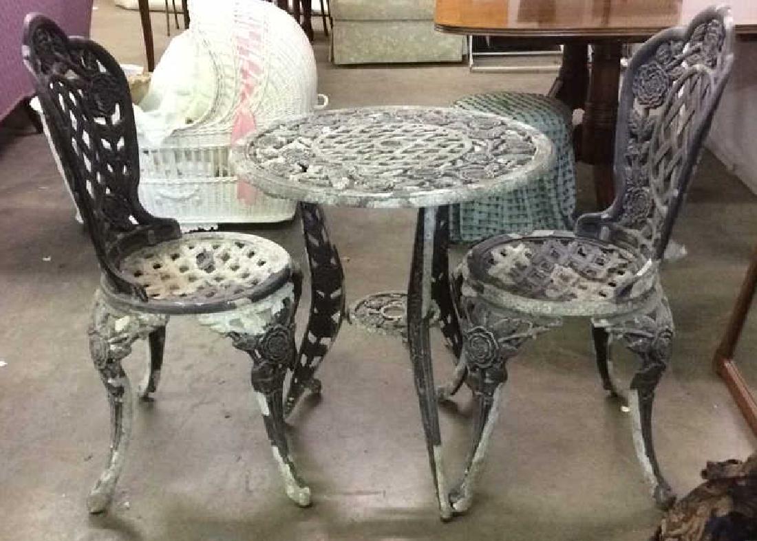 Lot 3 Vintage Metal Iron Patio Furniture (1 of 8)