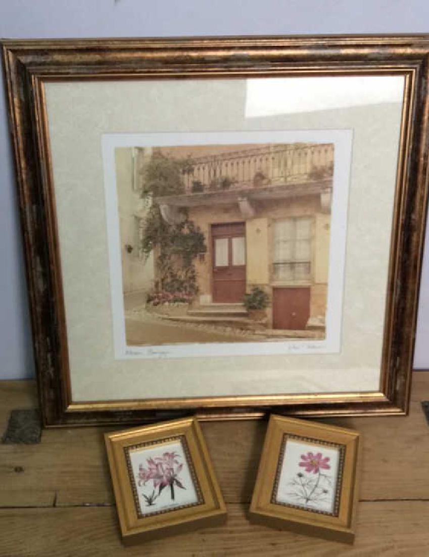 Lot 3 Framed Matted Decorative Floral Art Prints (1 of 9)