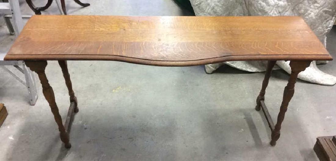 Vintage Carved Wooden Low Console Table (1 of 8)