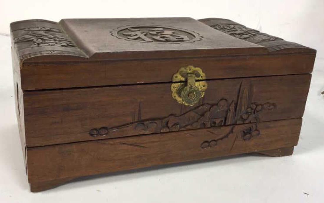 Vintage Carved Wood Asian Jewelry Box (1 of 7)
