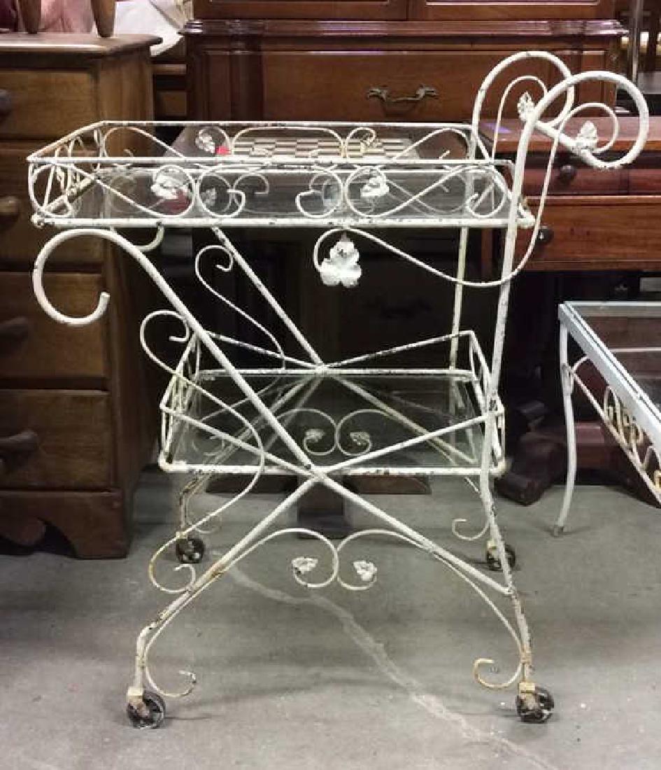 Outdoor White Toned Metal Beverage Cart (1 of 8)