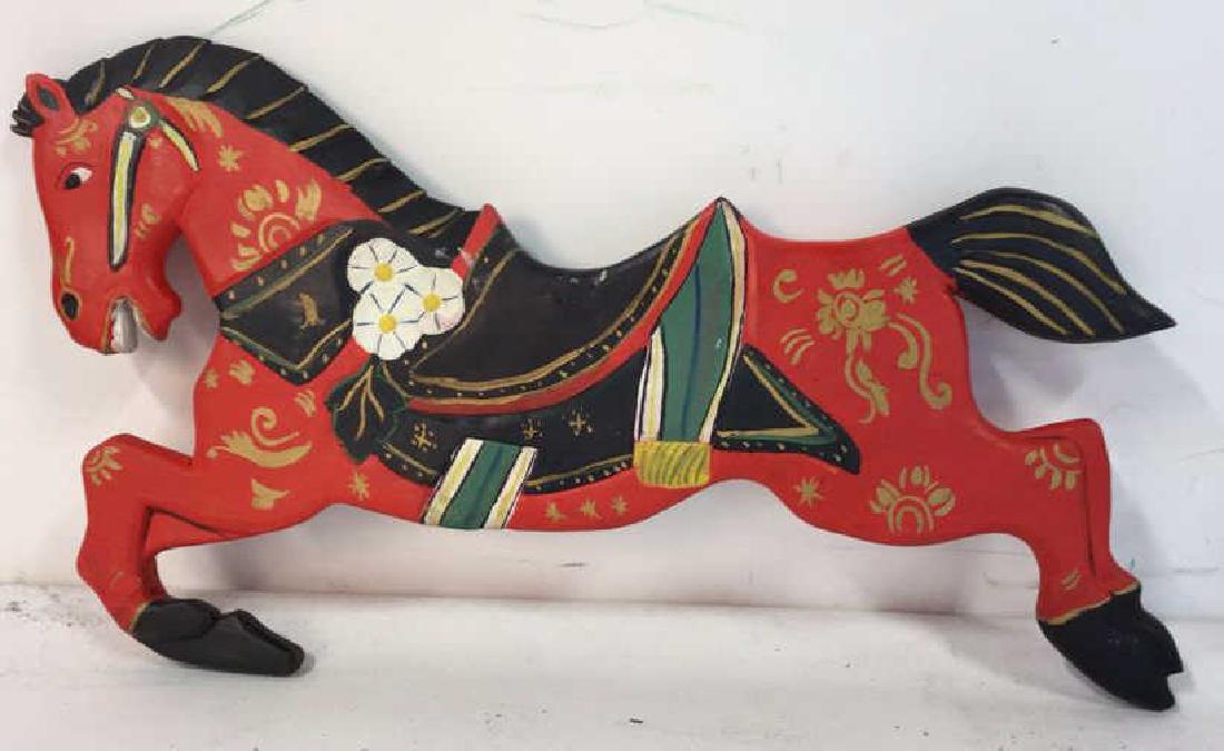 Folk Art Carved Painted Wood Horse (1 of 7)