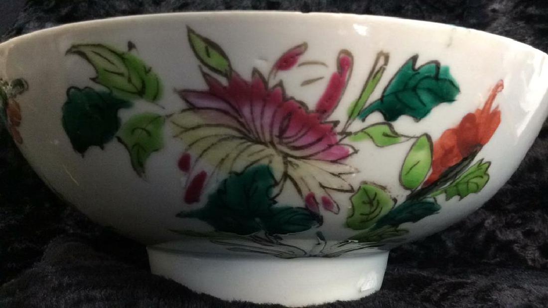 Vintage Oriental Stoneware Ceramic Floral Bowl (1 of 7)