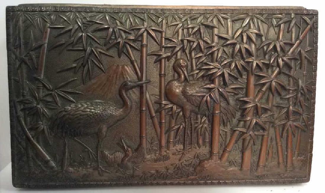 Japanese Metal Box W Stork Design (1 of 7)