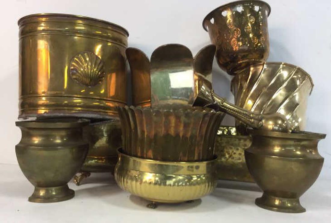 Group Lot Brass Planter Vase Jamboree (1 of 8)