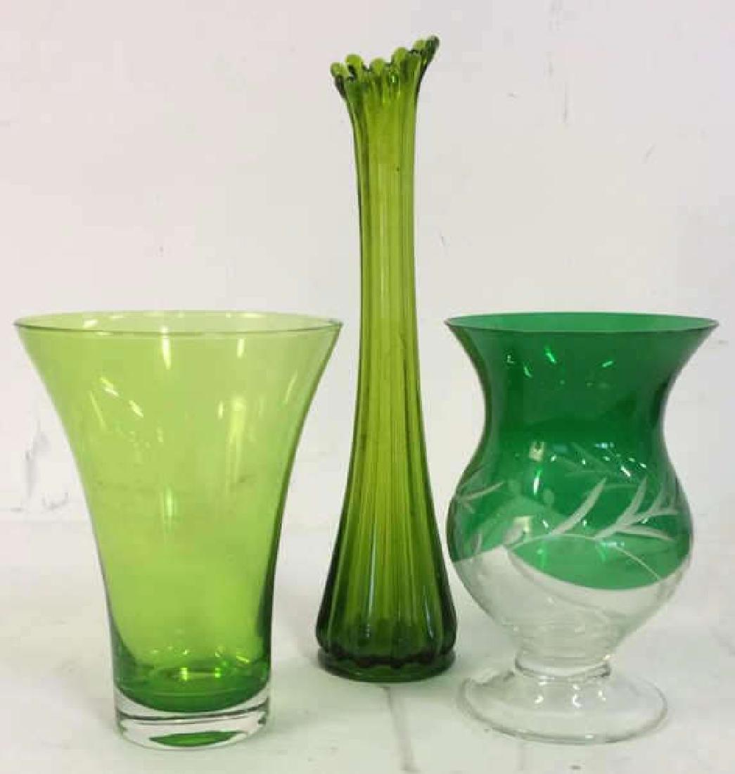 Green Toned Glass & Crystal Tabletop Accessories (1 of 7)