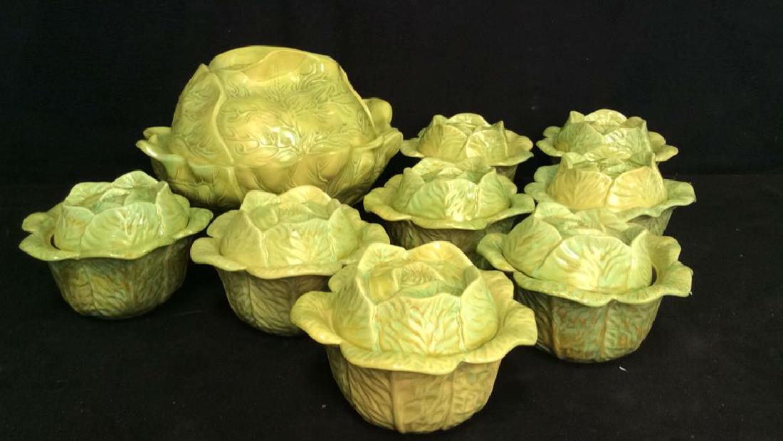 Set 9 Signed Holland Mold Cabbage Figural Dish Set (1 of 7)