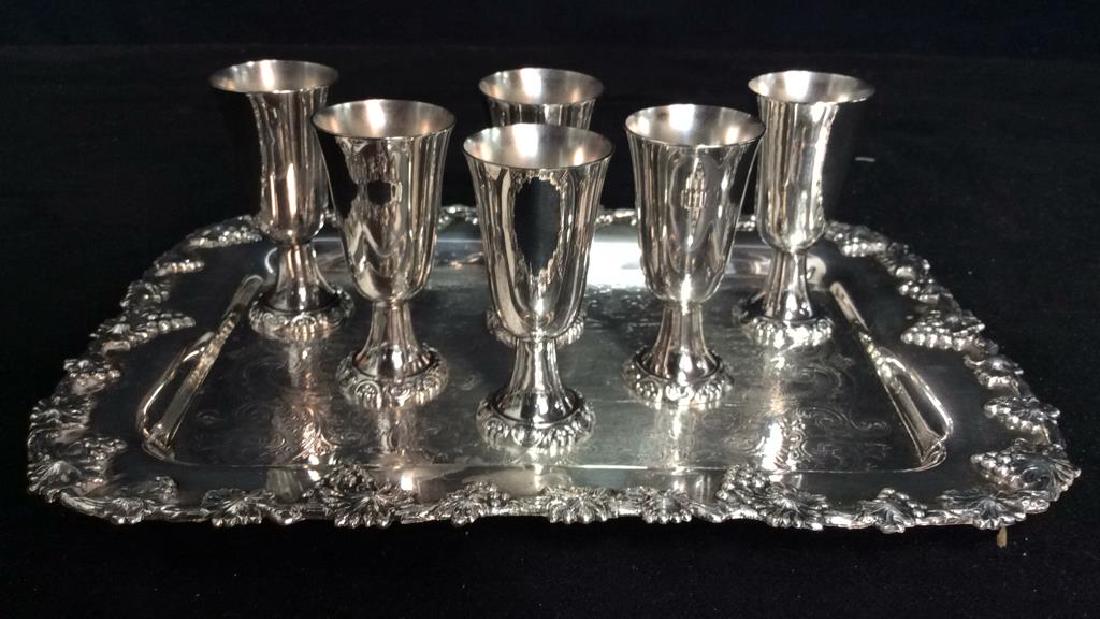 Wallace Baroque Silver Plate Cordial Set (1 of 7)