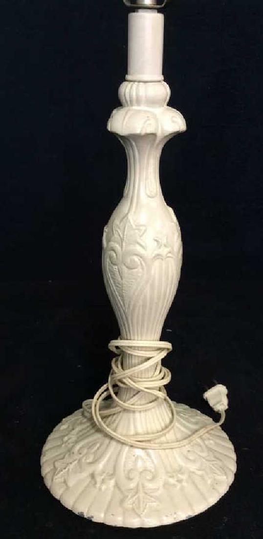 White Painted Tole Metal Lamp (1 of 7)