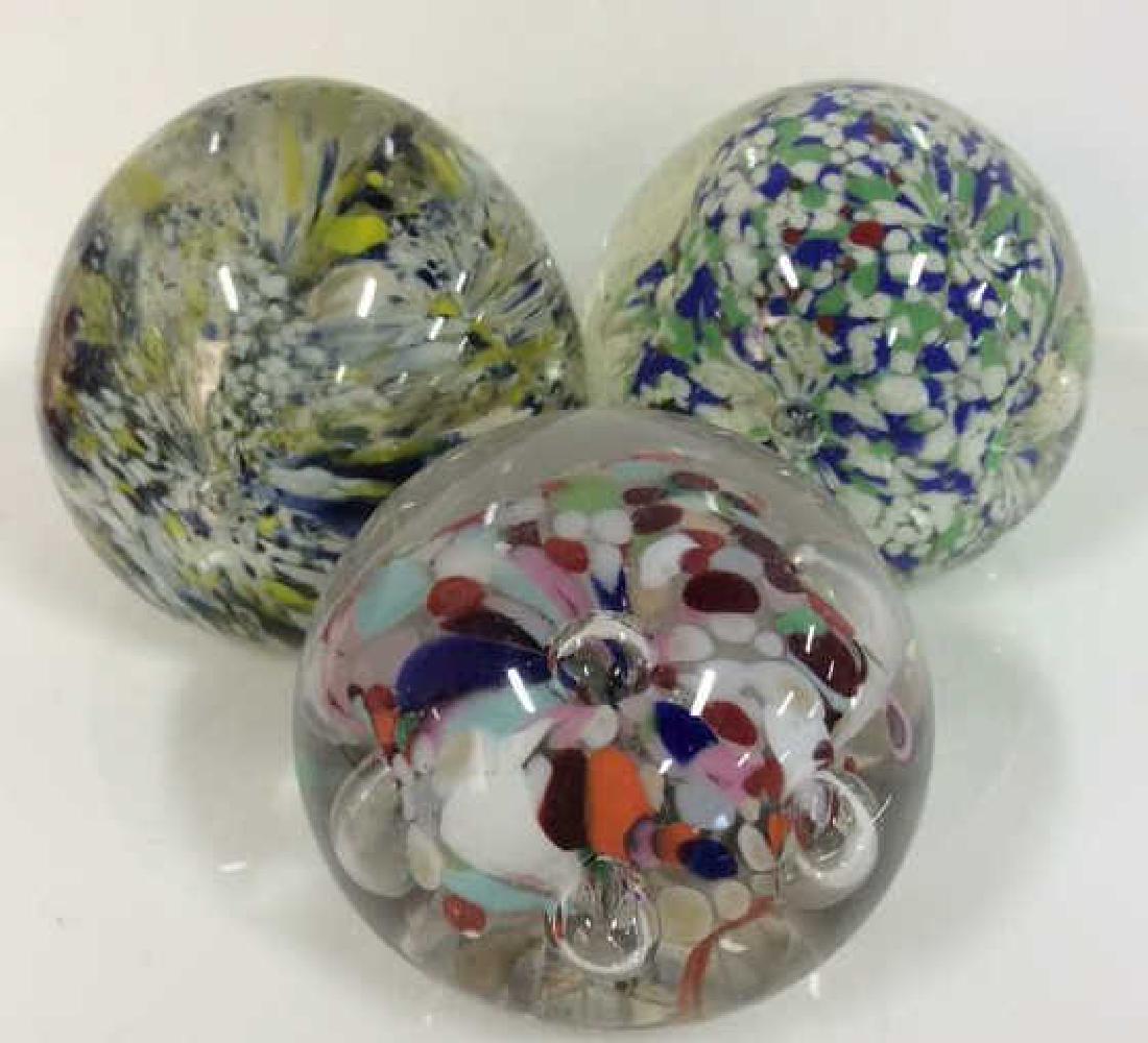 Lot 3 Art Glass Collectible Paper Weights (1 of 9)