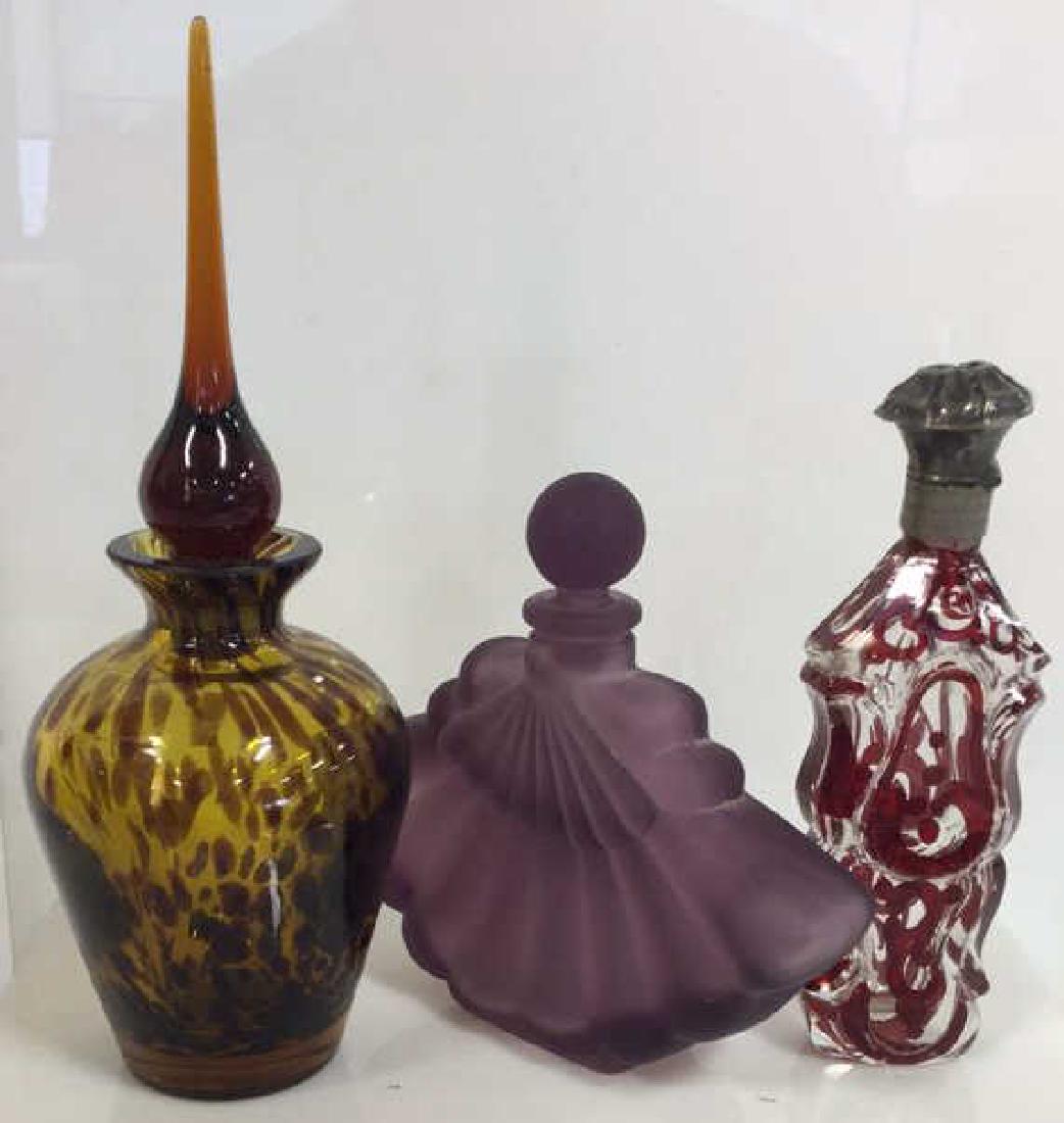Lot 3 Assorted Art Glass Perfume Bottles (1 of 6)