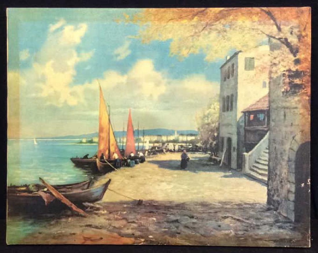 Seaside Village Art Print on Stretched Canvas (1 of 8)